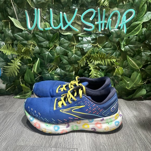 Brooks Glycerin 20 Mens Size 9 Blue Yellow Athletic Running Shoes SneakersBroo